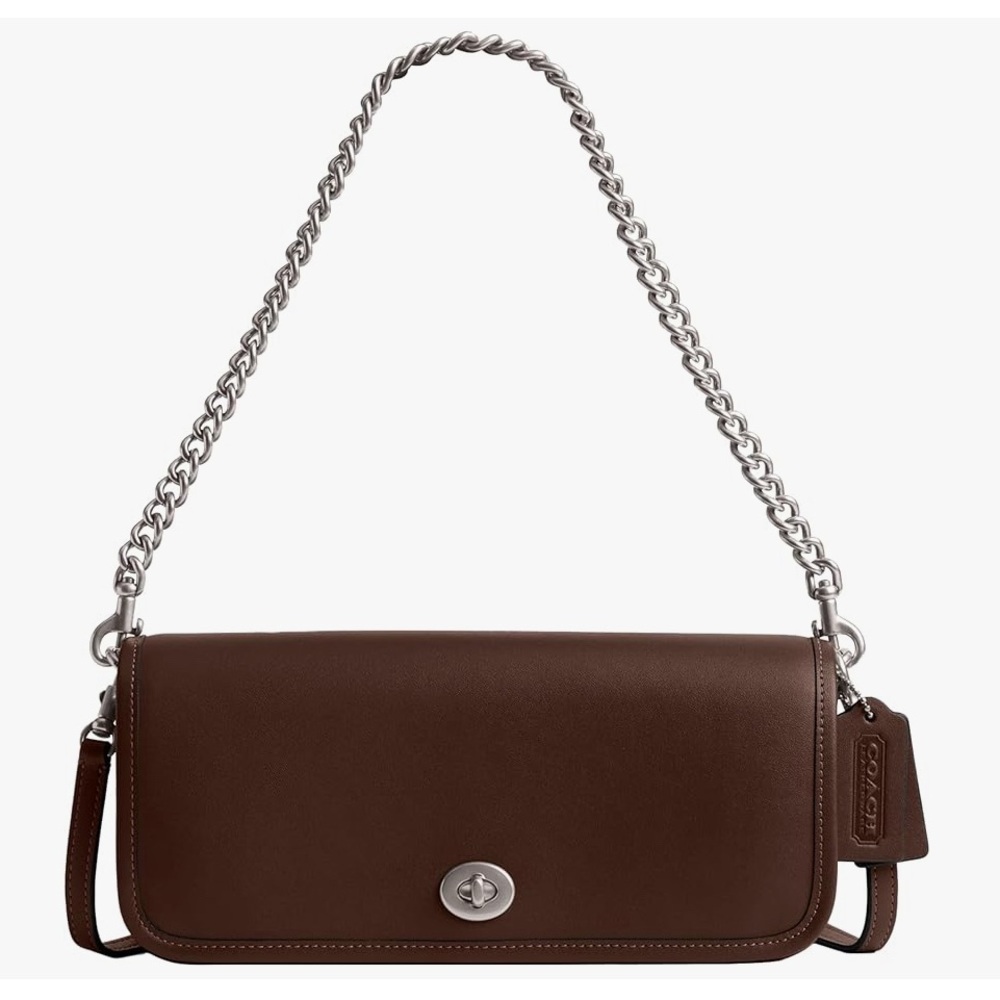 SOLD!   The Coach Originals 1974 Dinky in Maple/Silver with chain strap NWT.